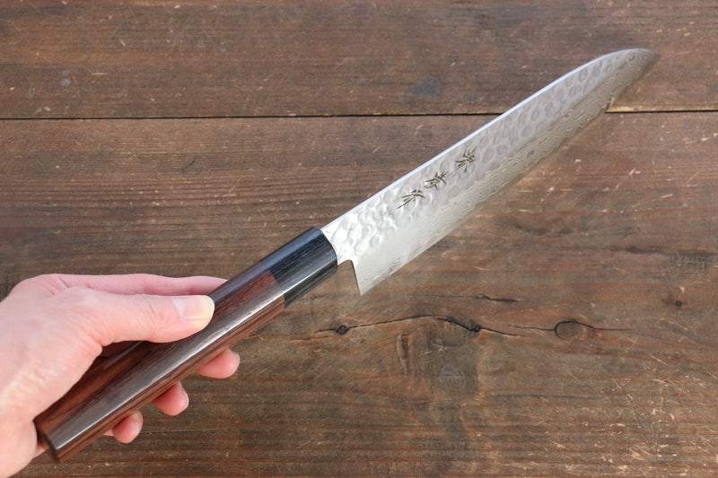 Sakai Takayuki 45 Layer Damascus Japanese Chef's Knife Sujihiki 240mm & Santoku 180mm Set with Shitan Handle - Japannywholesale