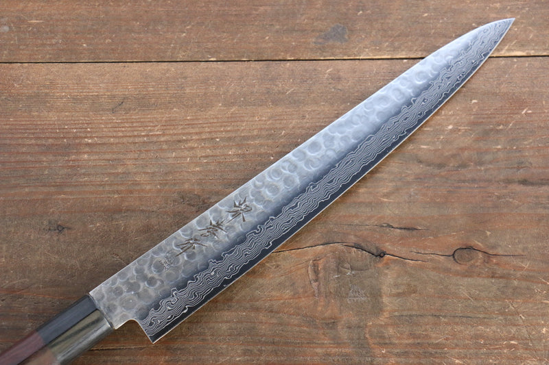 Sakai Takayuki 45 Layer Damascus Japanese Chef's Knife Sujihiki 240mm & Santoku 180mm Set with Shitan Handle - Japannywholesale