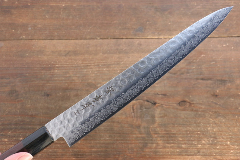 Sakai Takayuki 45 Layer Damascus Japanese Chef's Knife Sujihiki 240mm & Santoku 180mm Set with Shitan Handle - Japannywholesale