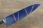 Sakai Takayuki AUS10 45 Layer Damascus Hammered Gyuto  240mm Blue Lacquered Handle with Sheath - Japannywholesale