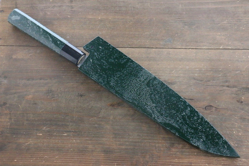 Sakai Takayuki AUS10 45 Layer Damascus Hammered Gyuto  240mm Green Lacquered Handle with Sheath - Japannywholesale