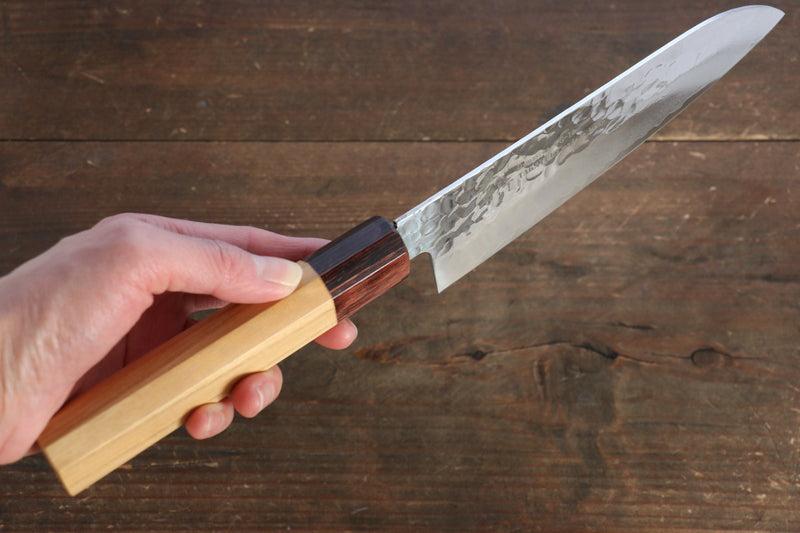 Sakai Takayuki VG10 33 Layer Damascus Japanese Chef Knife Santoku 170mm & Petty 150mm Set with Keyaki Handle(Japanese Elm) - Japannywholesale