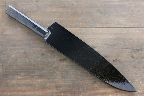 Sakai Takayuki VG10 33 Layer Damascus Hammered Gyuto  210mm Gold Lacquered Handle with Sheath - Japannywholesale