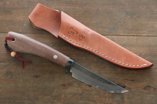 Tsukasa Hinoura White Steel Kurouchi Hunter Knife 105mm with Rose wood Handle - Japannywholesale