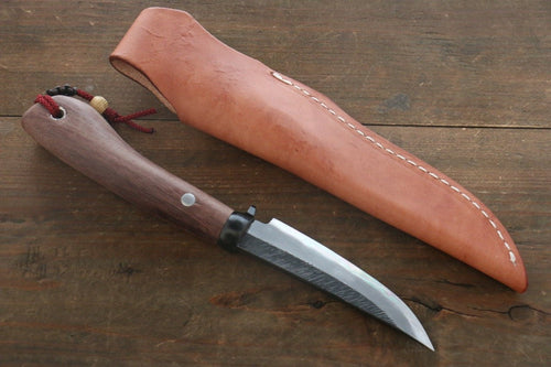 Tsukasa Hinoura White Steel Kurouchi Hunter Knife 105mm with Rose wood Handle - Japannywholesale