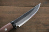 Tsukasa Hinoura White Steel Kurouchi Hunter Knife 105mm with Rose wood Handle - Japannywholesale
