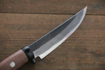 Tsukasa Hinoura White Steel Kurouchi Hunter Knife 105mm with Rose wood Handle - Japannywholesale