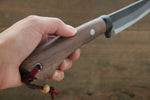Tsukasa Hinoura White Steel Kurouchi Hunter Knife 105mm with Rose wood Handle - Japannywholesale
