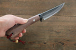 Tsukasa Hinoura White Steel Kurouchi Hunter Knife 105mm with Rose wood Handle - Japannywholesale