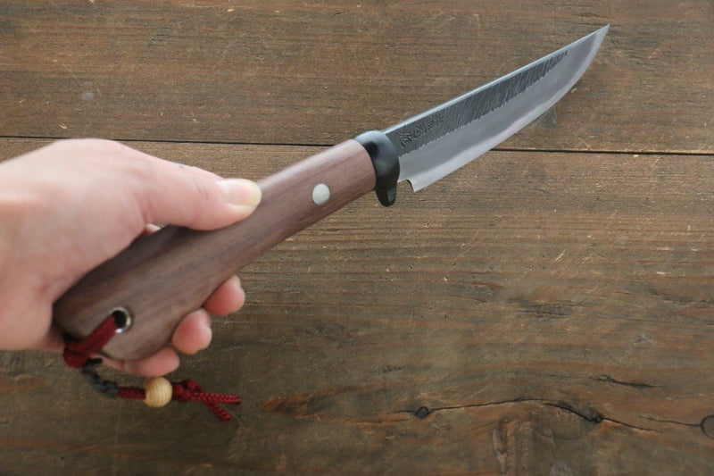 Tsukasa Hinoura White Steel Kurouchi Hunter Knife 105mm with Rose wood Handle - Japannywholesale