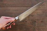 Iseya Molybdenum Steel Petty Japanese Chef Knife 120mm & Gyuto Knife 210mm with Mahogany Packer wood Handle Set (Ferrel : Stainless Steel) - Japannywholesale