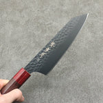 Sakai Takayuki Kurokage VG10 Hammered Teflon Coating Kiritsuke Santoku Japanese Knife 160mm Rosewood Handle - Japannywholesale