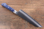 Seisuke Aotsuchi AUS10 Hammered Kiritsuke Santoku  195mm Blue Pakka wood Handle with Sheath - Japannywholesale