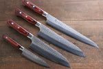 Sakai Takayuki VG10 33 Layer Damascus  Sujihiki 240mm, Gyuto 210mm, Santoku 180mm & Petty 120mm Set - Japannywholesale