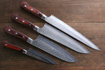 Sakai Takayuki VG10 33 Layer Damascus  Sujihiki 240mm, Gyuto 210mm, Santoku 180mm & Petty 120mm Set - Japannywholesale