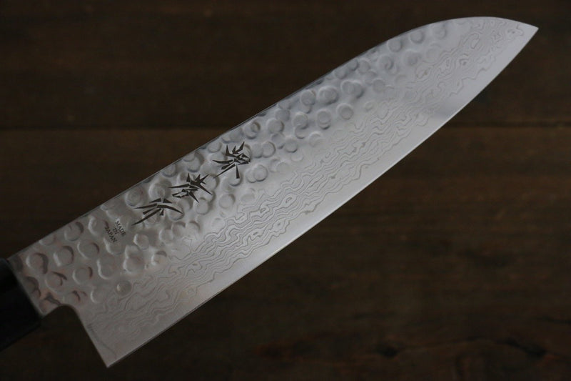 Sakai Takayuki AUS10 45 Layer Damascus Santoku  180mm Shitan Handle - Japannywholesale