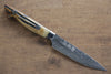 Kazuo Nomura VG10 Damascus Petty-Utility  100mm Yellow Cow Bone Handle - Japannywholesale