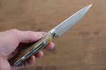 Kazuo Nomura VG10 Damascus Petty-Utility  100mm Yellow Cow Bone Handle - Japannywholesale