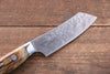 Kazuo Nomura VG10 Damascus Kiritsuke  90mm Brown Cow Bone Handle - Japannywholesale