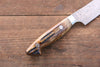 Kazuo Nomura VG10 Damascus Kiritsuke  90mm Brown Cow Bone Handle - Japannywholesale