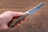 Kazuo Nomura VG10 Damascus Kiritsuke  90mm Brown Cow Bone Handle - Japannywholesale