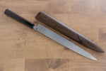 Sakai Takayuki Chef Series Silver Steel No.3 Yanagiba  300mm Ebony Wood Handle with Persimmon Sheath - Japannywholesale