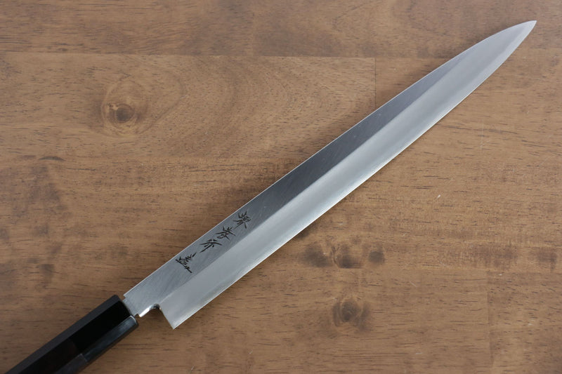 Sakai Takayuki Chef Series Silver Steel No.3 Yanagiba  300mm Ebony Wood Handle with Persimmon Sheath - Japannywholesale