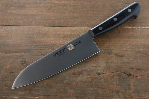 Iseya Molybdenum Santoku  180mm Black Pakka wood Handle - Japannywholesale