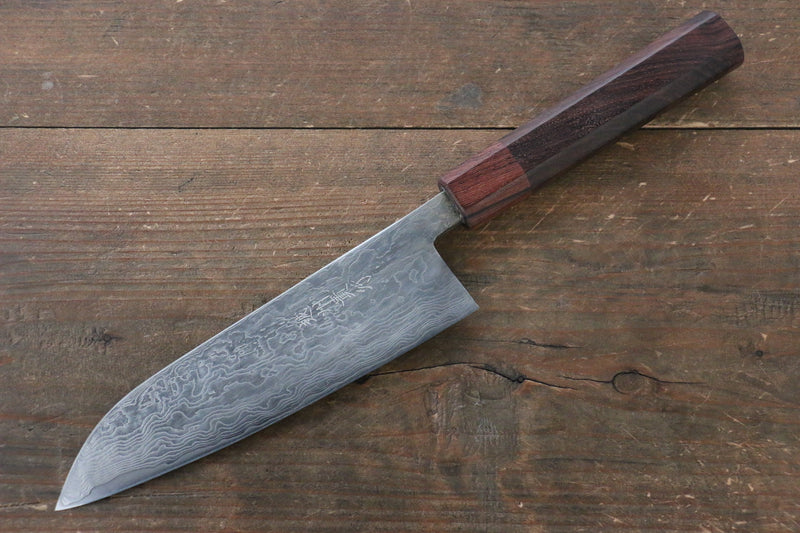 Takayuki Iwai VG10 Damascus Santoku  165mm Honduras Handle - Japannywholesale