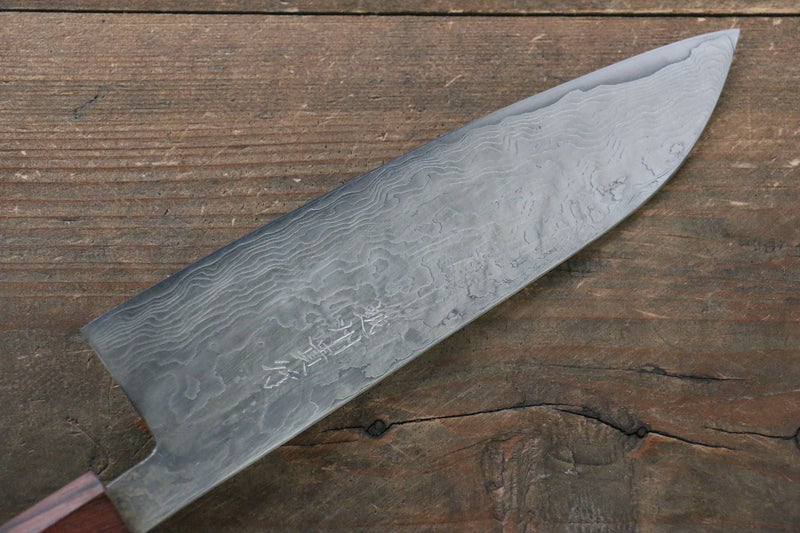 Takayuki Iwai VG10 Damascus Santoku  165mm Honduras Handle - Japannywholesale