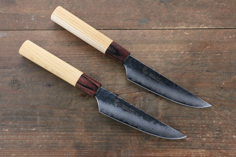 Sakai Takayuki VG10 33 Layer Damascus Steak  120mm with Keyaki Handle(Japanese Elm)  Two set - Japannywholesale