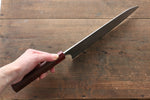 Yoshimi Kato Blue Super Nashiji Gyuto  240mm with Red Honduras Handle - Japannywholesale