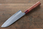 Yoshimi Kato Blue Super Nashiji Santoku  170mm with Red Honduras Handle - Japannywholesale