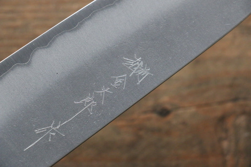 Yoshimi Kato Blue Super Nashiji Santoku  170mm with Red Honduras Handle - Japannywholesale