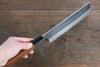 Yoshimi Kato Blue Super Kurouchi Nakiri  165mm with Lacquered Handle with Saya - Japannywholesale