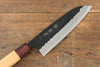 Sakai Takayuki Blue Super Hammered Black Finished Santoku  165mm Keyaki (Japanese Elm) Handle - Japannywholesale