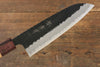 Sakai Takayuki Blue Super Hammered Black Finished Santoku  165mm Keyaki (Japanese Elm) Handle - Japannywholesale