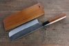 Yoshimi Kato Blue Super Kurouchi Nakiri  165mm with Lacquered Handle with Saya - Japannywholesale