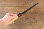 Sakai Takayuki Blue Super Hammered Black Finished Santoku  165mm Keyaki (Japanese Elm) Handle - Japannywholesale