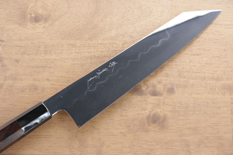 Jikko Honyaki White Steel No.3 Mirrored Finish Kiritsuke Gyuto  210mm Ebony Wood Handle - Japannywholesale