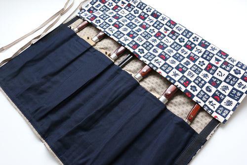 Japanese Style Knife Roll Konkanji-Ura-Dia 7 Pockets - Japannywholesale