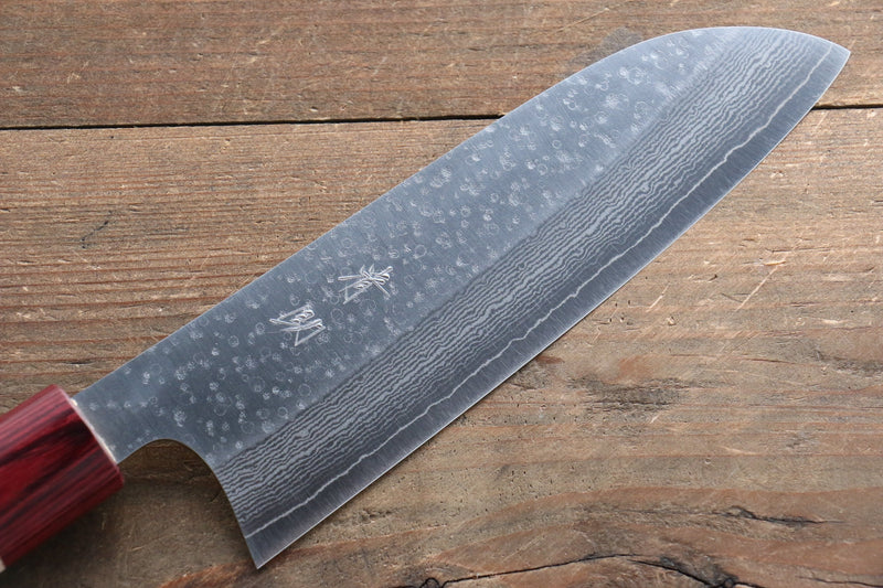 Seisuke VG10 16 Layer Hammered Damascus Santoku  165mm with Magnolia Handle - Japannywholesale