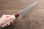 Seisuke VG10 16 Layer Hammered Damascus Santoku  165mm with Magnolia Handle - Japannywholesale