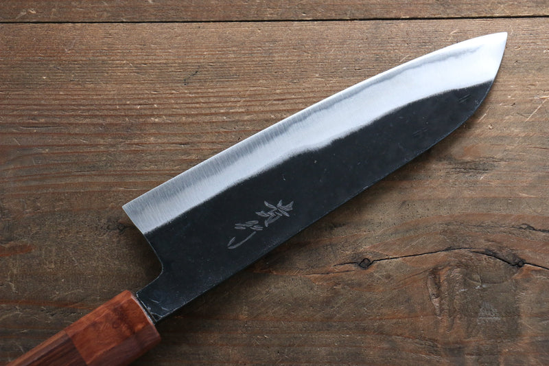 Takayuki Iwai Blue Steel Kurouchi Santoku  165mm Shitan Handle - Japannywholesale