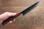 Takayuki Iwai Blue Steel Kurouchi Santoku  165mm Shitan Handle - Japannywholesale