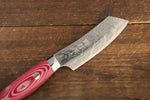 Kazuo Nomura VG10 Damascus Kiritsuke  90mm Red White Micarta (Nomura Style) Handle - Japannywholesale