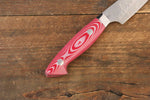 Kazuo Nomura VG10 Damascus Kiritsuke  90mm Red White Micarta (Nomura Style) Handle - Japannywholesale