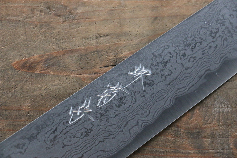 Kikumori Blue Steel No.1 Damascus Sujihiki  240mm with Magnolia Handle - Japannywholesale