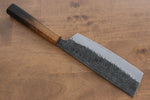 Sakai Takayuki Homura Guren Blue Steel No.2 Kurouchi Hammered Nakiri  180mm Burnt Oak Handle - Japannywholesale