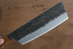 Sakai Takayuki Homura Guren Blue Steel No.2 Kurouchi Hammered Nakiri  180mm Burnt Oak Handle - Japannywholesale